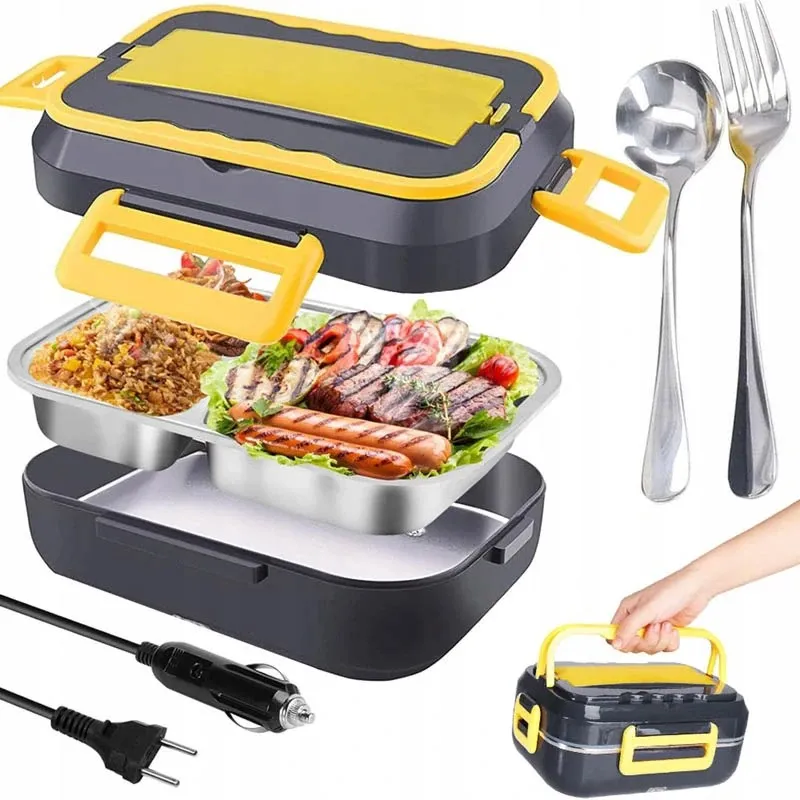 Portapranzo elettrico riscaldante LUNCHBOX / Nero - giallo