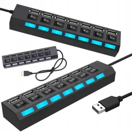 Presa multipla 7x USB-A 2.0 / Nero opaco