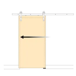 Kit per porta scorrevole INDUSTRIA SIMPLE 2 m / senza ammortizzatore