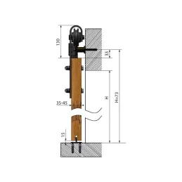 Kit per porta scorrevole INDUSTRIA SIMPLE 2 m / senza ammortizzatore