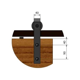 Kit per porta scorrevole INDUSTRIA SIMPLE 2 m / senza ammortizzatore