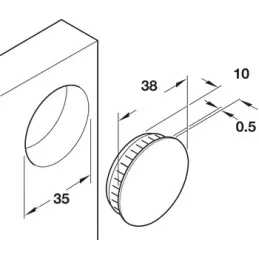 Tappo copriforo da 35 mm – 10 pezzi / Bianco