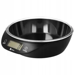 Bilancia da cucina di design da 5 kg con ciotola TARE / Nera