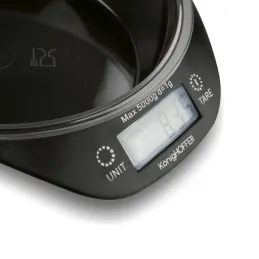 Bilancia da cucina di design da 5 kg con ciotola TARE / Nera