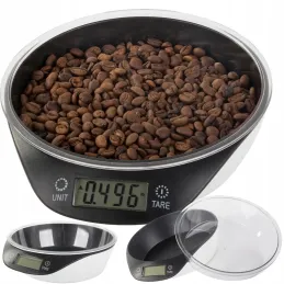 Bilancia da cucina di design da 5 kg con ciotola TARE / Nera