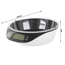 Bilancia da cucina di design da 5 kg con ciotola TARE / Nera