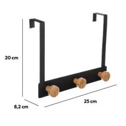 Appendiabiti di design da porta ANGELO L / Nero opaco