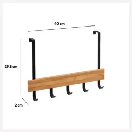 Appendiabiti di design da porta NATUREO / Bianco opaco - legno