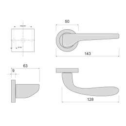 Maniglia su rosetta ROXA / Ottone patinato