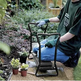 Banco da lavoro da giardino con attrezzi / Nero
