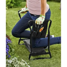 Banco da lavoro da giardino con attrezzi / Nero