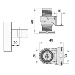 Piedino regolabile per bordo INTEGRATO 42 mm