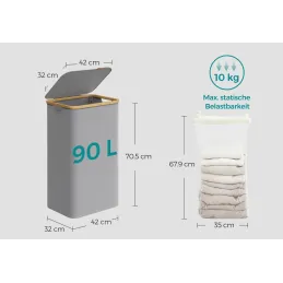 Cesto portabiancheria SOFT 90L / Nero