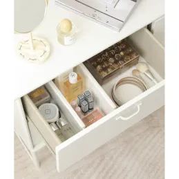 Set di 4 divisori regolabili per cassetti / Legno bianco