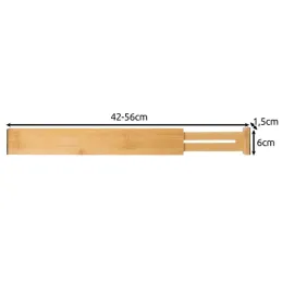 Set di 4 organizer regolabili per cassetti / Legno naturale