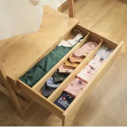 Set di 4 organizer regolabili per cassetti / Legno naturale