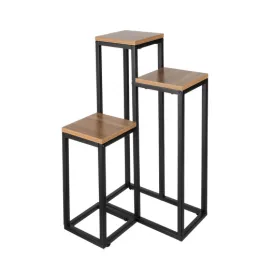 Portafiori a 3 livelli GARDEN / Nero - legno