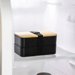 Portapranzo con posate MICHELIN / Nero - legno