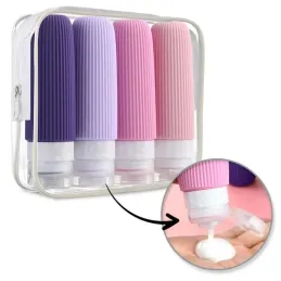 Set da viaggio di flaconi in silicone per cosmetici EMPORA / Rosa
