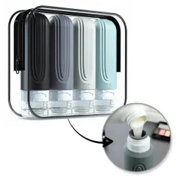 Set da viaggio di flaconi in silicone per cosmetici EMPORA / Nero