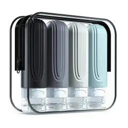 Set da viaggio di flaconi in silicone per cosmetici EMPORA / Nero