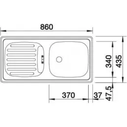 Lavello in acciaio inox Blanco TIPO 45 S Compact