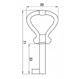 Chiave decorativa GOTIC / Ottone anticato