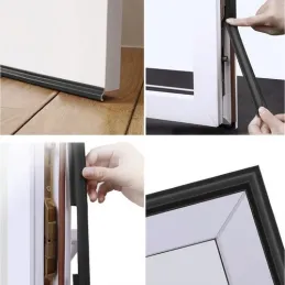 Guarnizione autoadesiva per finestre e porte 4000 mm / Nera