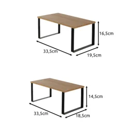 Set di 2 mensole da cucina STAND / Nero – legno