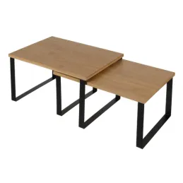 Set di 2 mensole da cucina STAND / Nero – legno