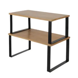 Set di 2 mensole da cucina STAND / Nero – legno