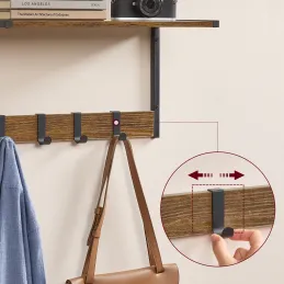 Set di 2 appendiabiti da parete BROOKLYN / Nero – legno vintage