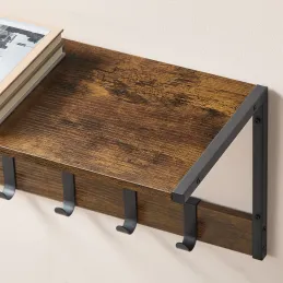 Set di 2 appendiabiti da parete BROOKLYN / Nero – legno vintage