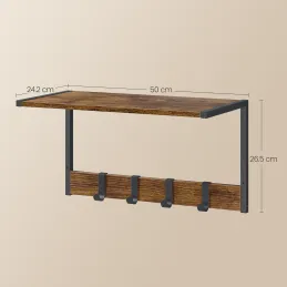Set di 2 appendiabiti da parete BROOKLYN / Nero – legno vintage