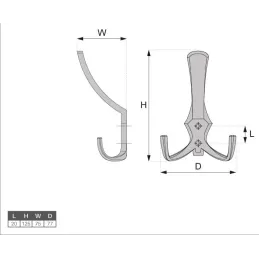 Appendiabiti MIKEL XL / Argento anticato