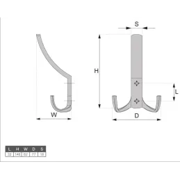 Appendiabiti VESNA Maxi / Argento anticato