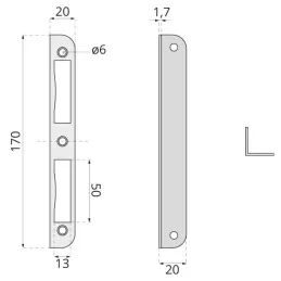 Contropiastra per porte FAB / Ottone verniciato