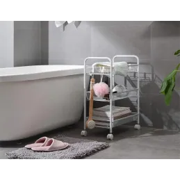Carrello portaoggetti su ruote ELEGAN / Bianco opaco