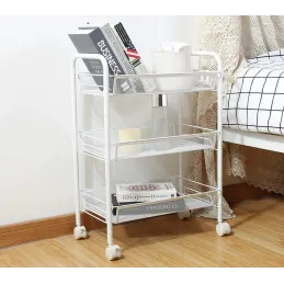 Carrello portaoggetti su ruote ELEGAN / Bianco opaco