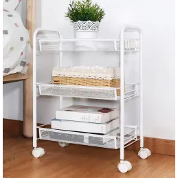 Carrello portaoggetti su ruote ELEGAN / Bianco opaco