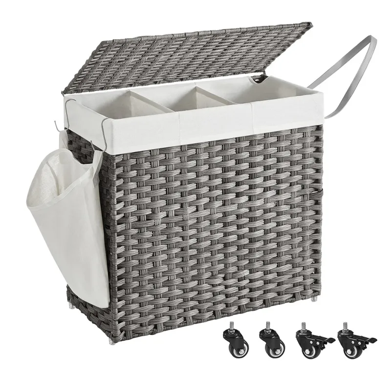 Cesto portabiancheria in rattan ASTRA 140L / Nero