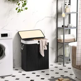 Cesto portabiancheria GLAMUR 100L / Nero
