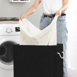 Cesto portabiancheria GLAMUR 100L / Nero