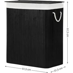 Cesto portabiancheria GLAMUR 100L / Nero