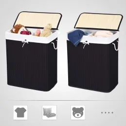Cesto portabiancheria GLAMUR 100L / Nero