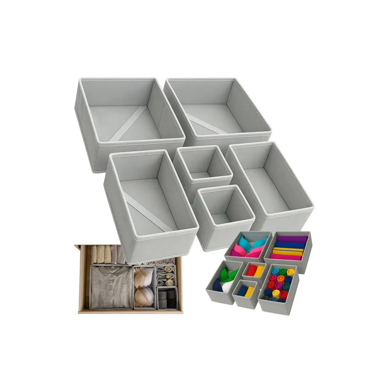 Set da 6 contenitori portaoggetti per armadio MAXO / Grigio