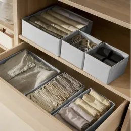 Set da 6 contenitori portaoggetti per armadio MAXO / Grigio