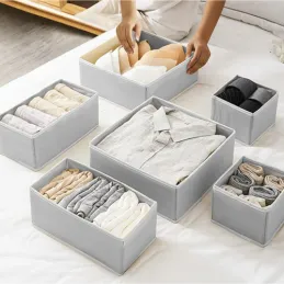 Set da 6 contenitori portaoggetti per armadio MAXO / Grigio