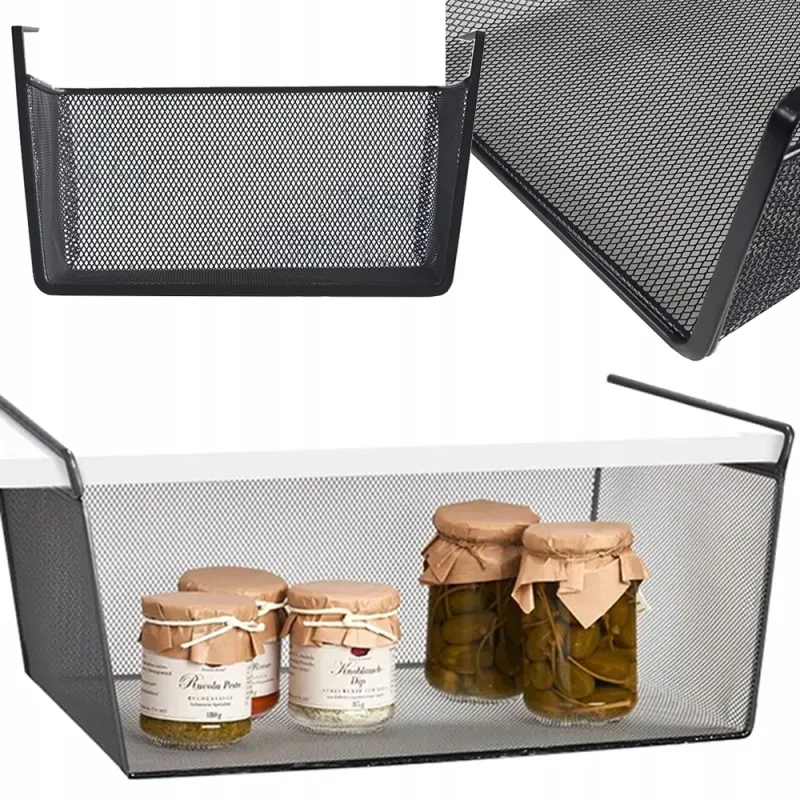 Cestello metallico sottoripiano PRACTICAL / Nero opaco