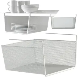 Cestino metallico sottoripiano PRACTICAL / Bianco opaco